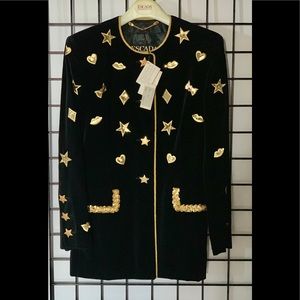2X “HOST PICK” Vintage Escada Velvet Jacket with Exquisite Sequin Detailing
